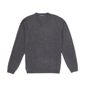 Hart Schaffner Marx 3XB Extra Fine Merino Wool Pullover V-Neck Sweater Charcoal